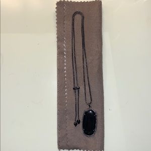 All black long dangle Kendra Scott necklace